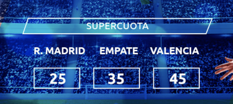 Supercuota Mondobets Liga Real Madrid - Valencia CF
